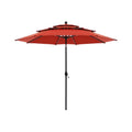 Alora Premium 6-Piece Bar Patio Furniture Set With Umbrella, Swivel Chairs, And Cushions (SAK90375)