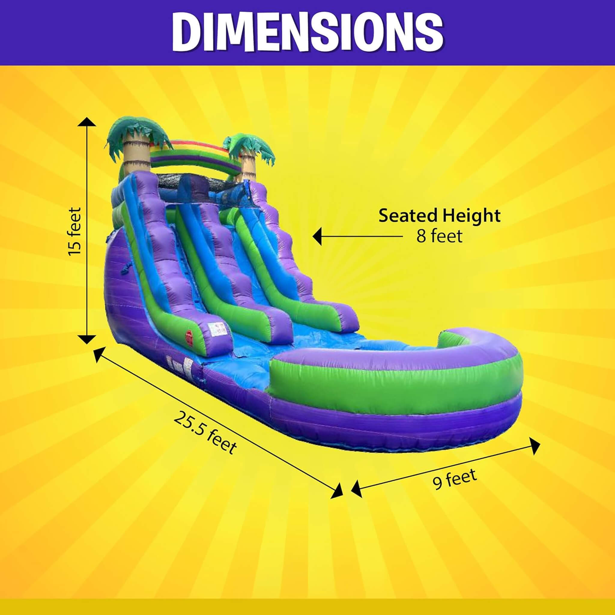 Large Purple Marble Inflatable Water Slide with Pool and Blower