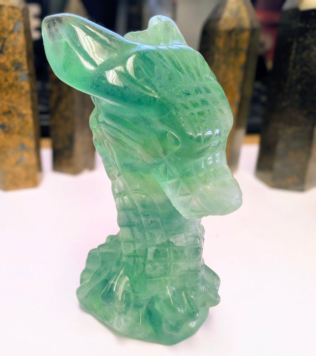 Crystal Dragon Head Carving – Strength, Protection & Ancient Wisdom - The misfit market