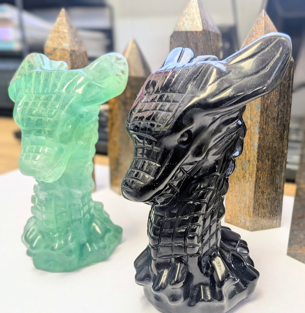 Crystal Dragon Head Carving – Strength, Protection & Ancient Wisdom - The misfit market