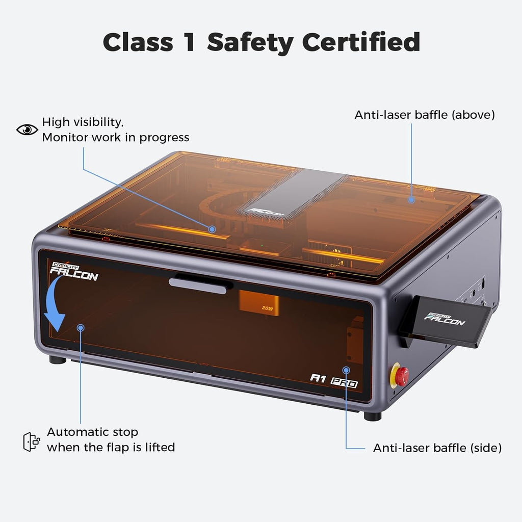 Creality Falcon A1 Pro 20W Laser Engraver with 2W IR Laser Module & Air Purifier