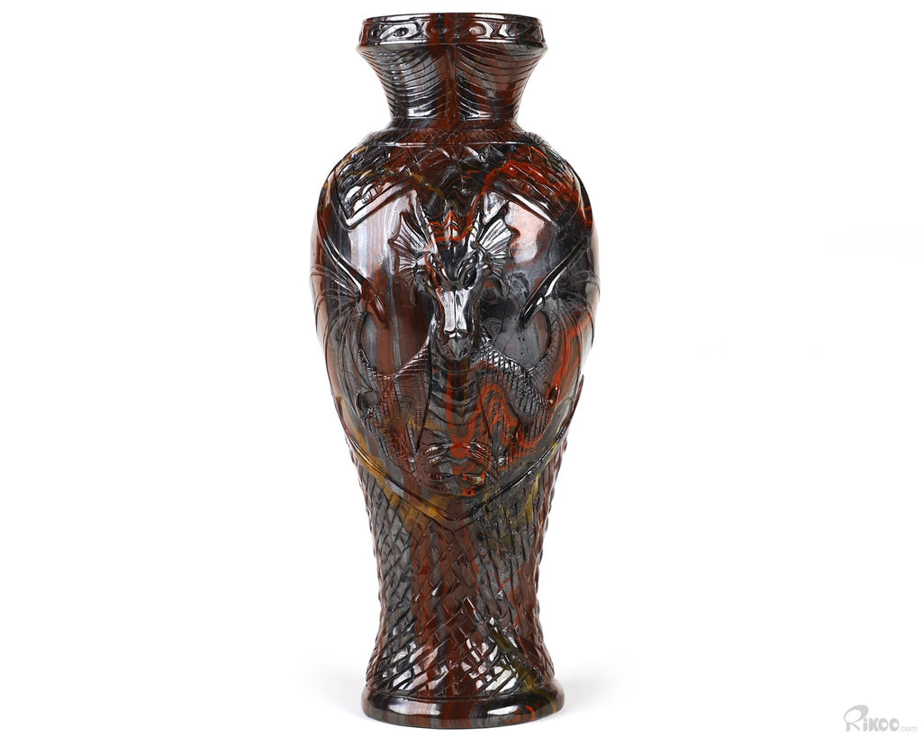 Tiger Eye Hand Carved Crystal Vase