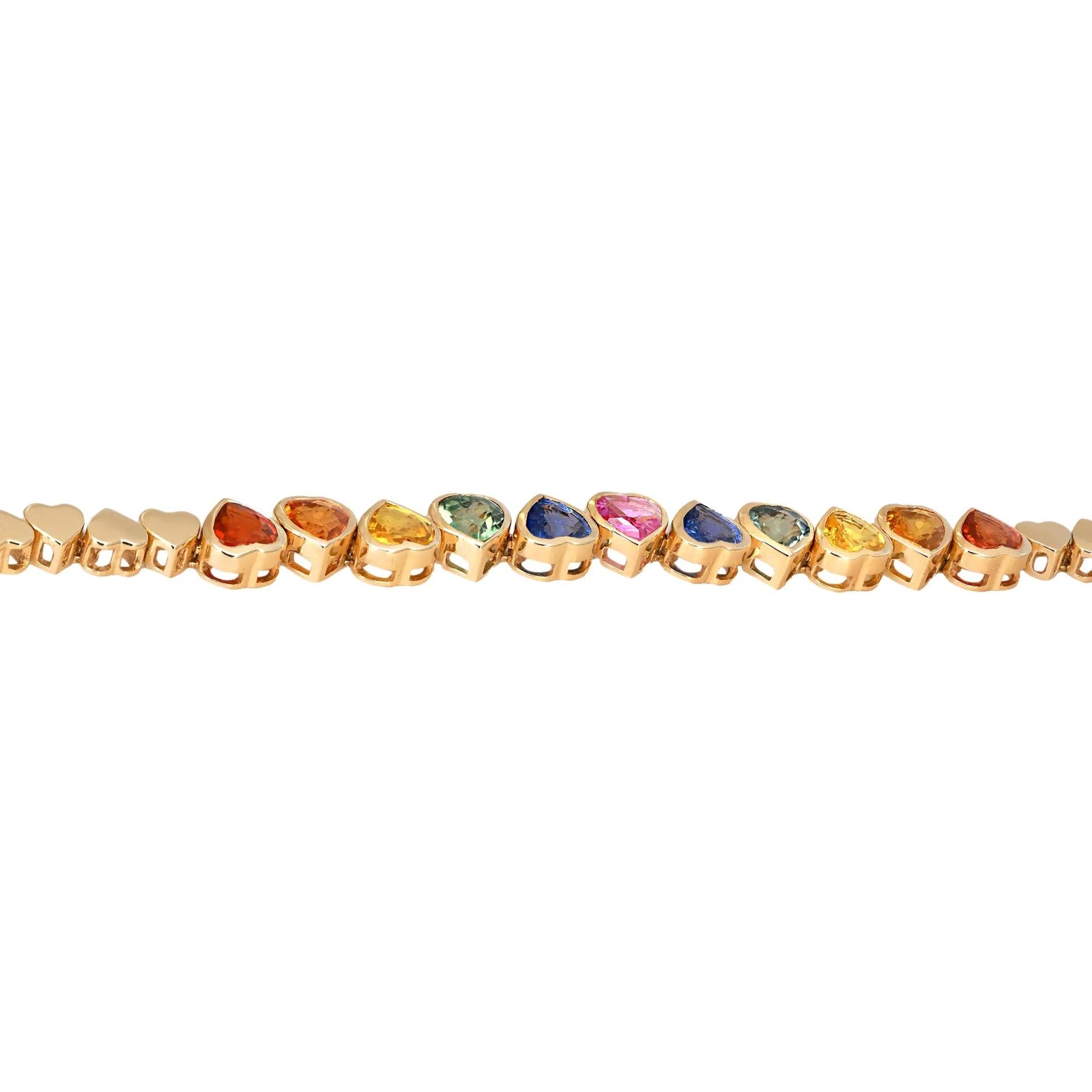 Rainbow Sapphire Heart Tennis Bracelet - A Dazzling Touch of Color and Elegance - The misfit market