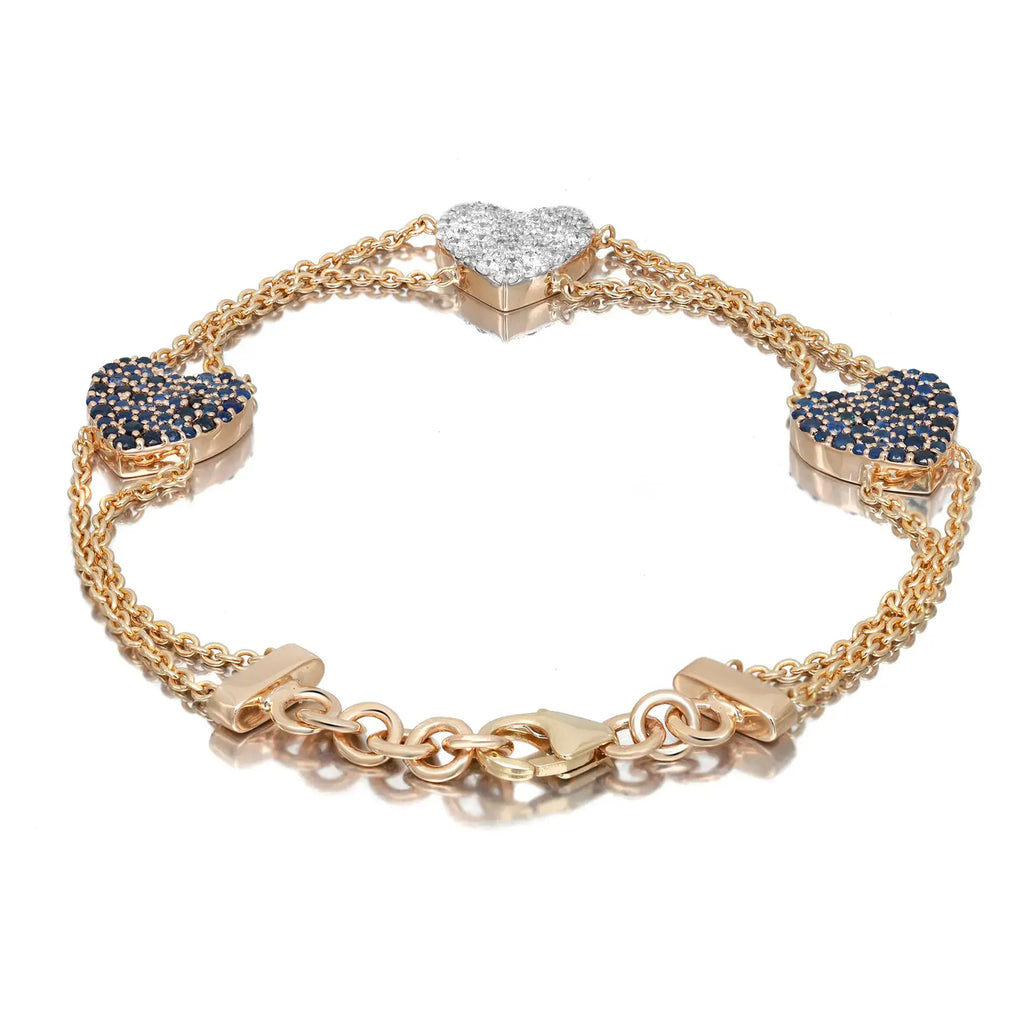 Elevate Your Elegance: Blue Sapphire and Diamond Bracelet in 14K Gold - The misfit market