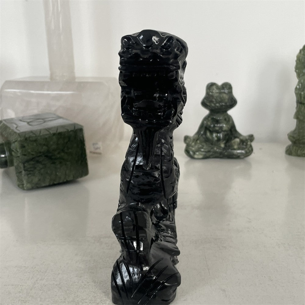Black Obsidian Dragon Carving