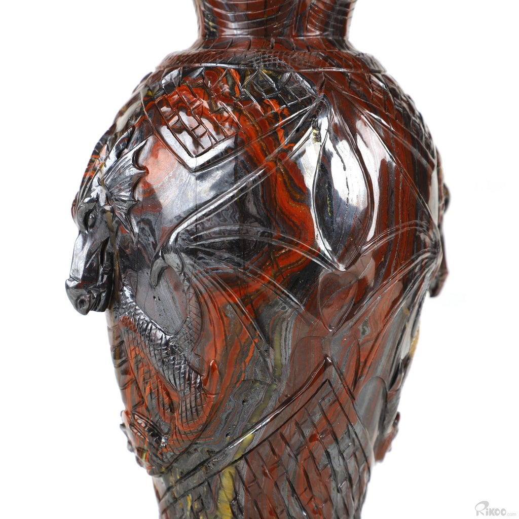 Tiger Eye Hand Carved Crystal Vase