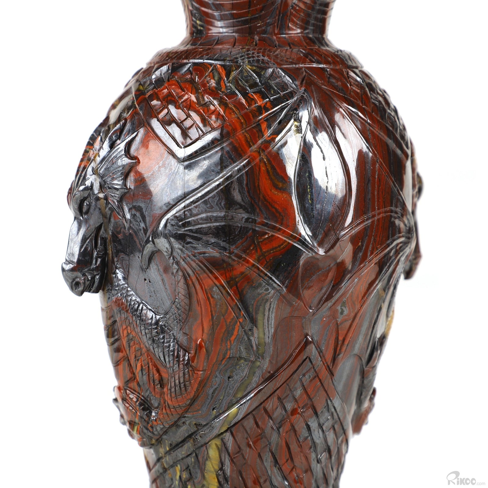 Tiger Eye Hand Carved Crystal Vase