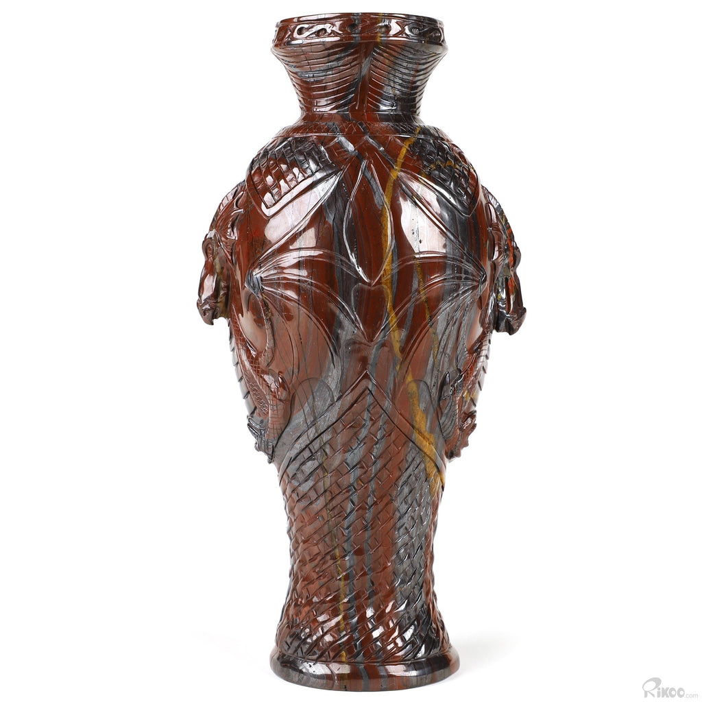 Tiger Eye Hand Carved Crystal Vase