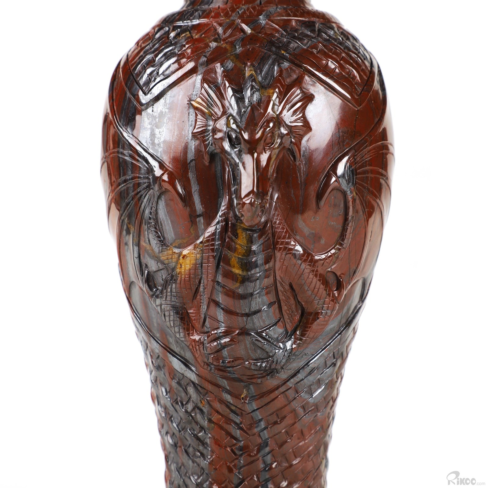 Tiger Eye Hand Carved Crystal Vase