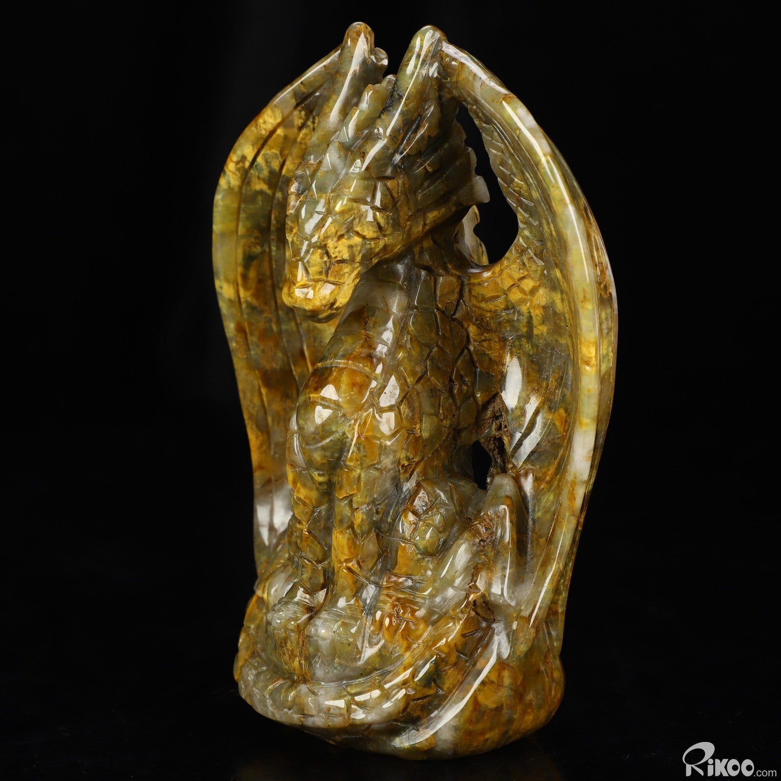 5.3" New Pietersite Hand Carved Crystal Dragon Sculpture, Crystal Healing