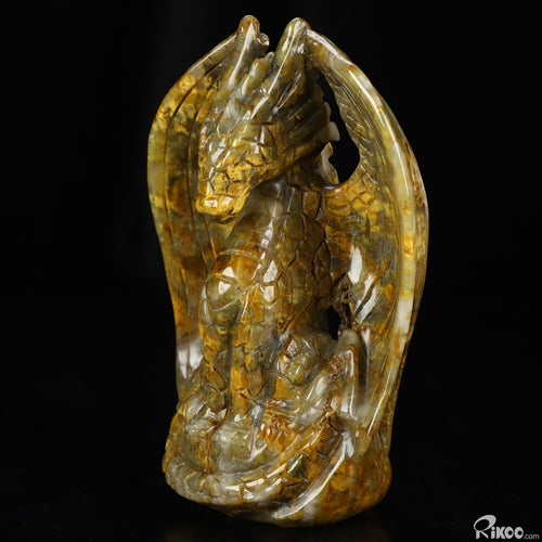 5.3" New Pietersite Hand Carved Crystal Dragon Sculpture, Crystal Healing