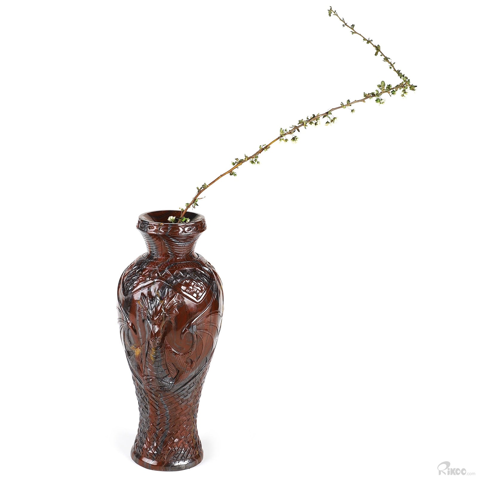 Tiger Eye Hand Carved Crystal Vase