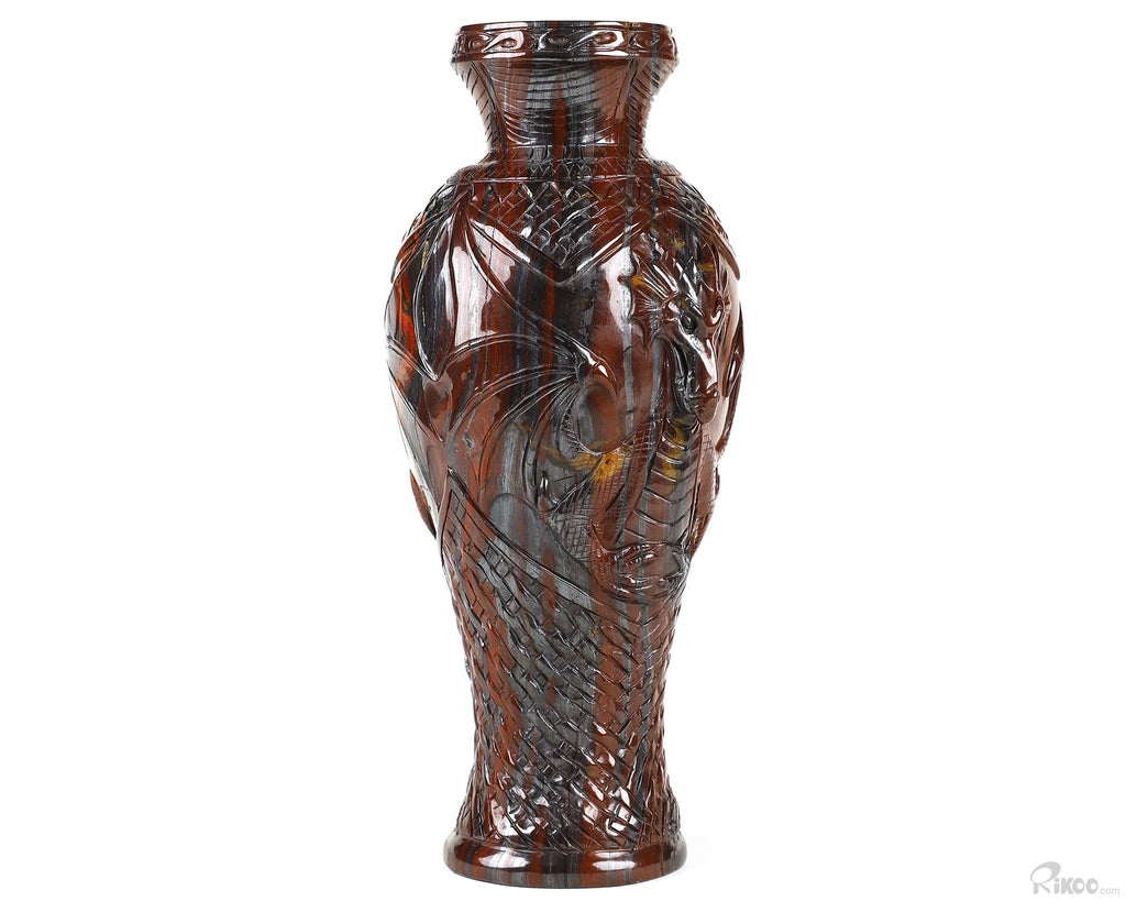 Tiger Eye Hand Carved Crystal Vase
