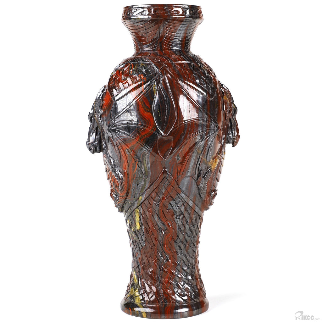 Tiger Eye Hand Carved Crystal Vase