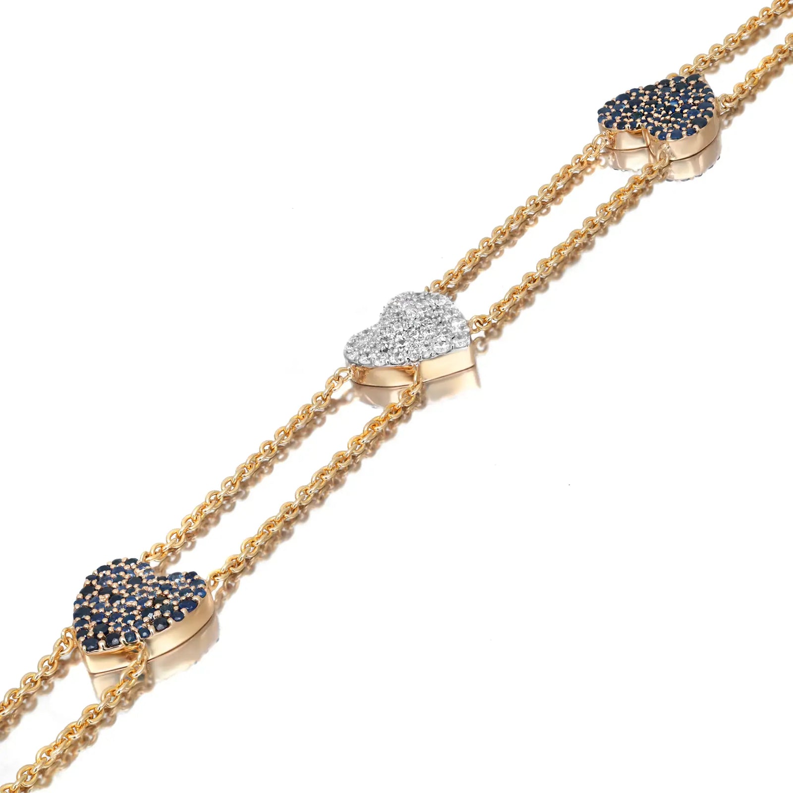 Elevate Your Elegance: Blue Sapphire and Diamond Bracelet in 14K Gold - The misfit market
