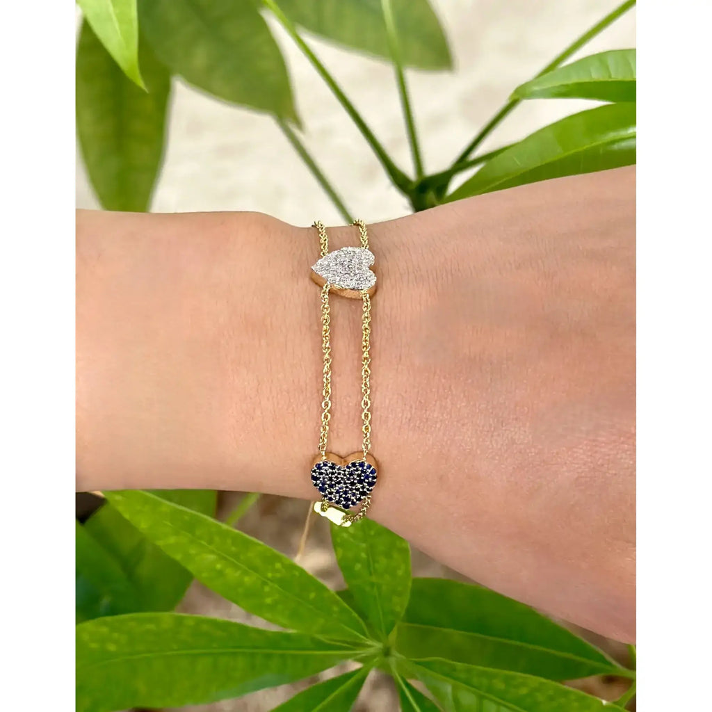 Elevate Your Elegance: Blue Sapphire and Diamond Bracelet in 14K Gold - The misfit market