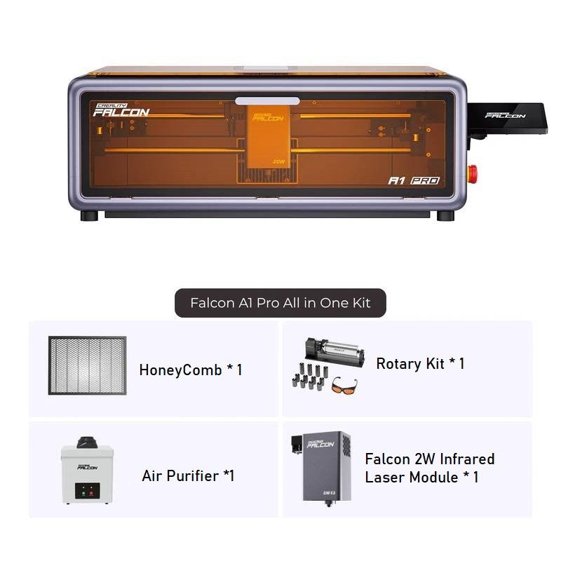 Creality Falcon A1 Pro 20W Laser Engraver with 2W IR Laser Module & Air Purifier
