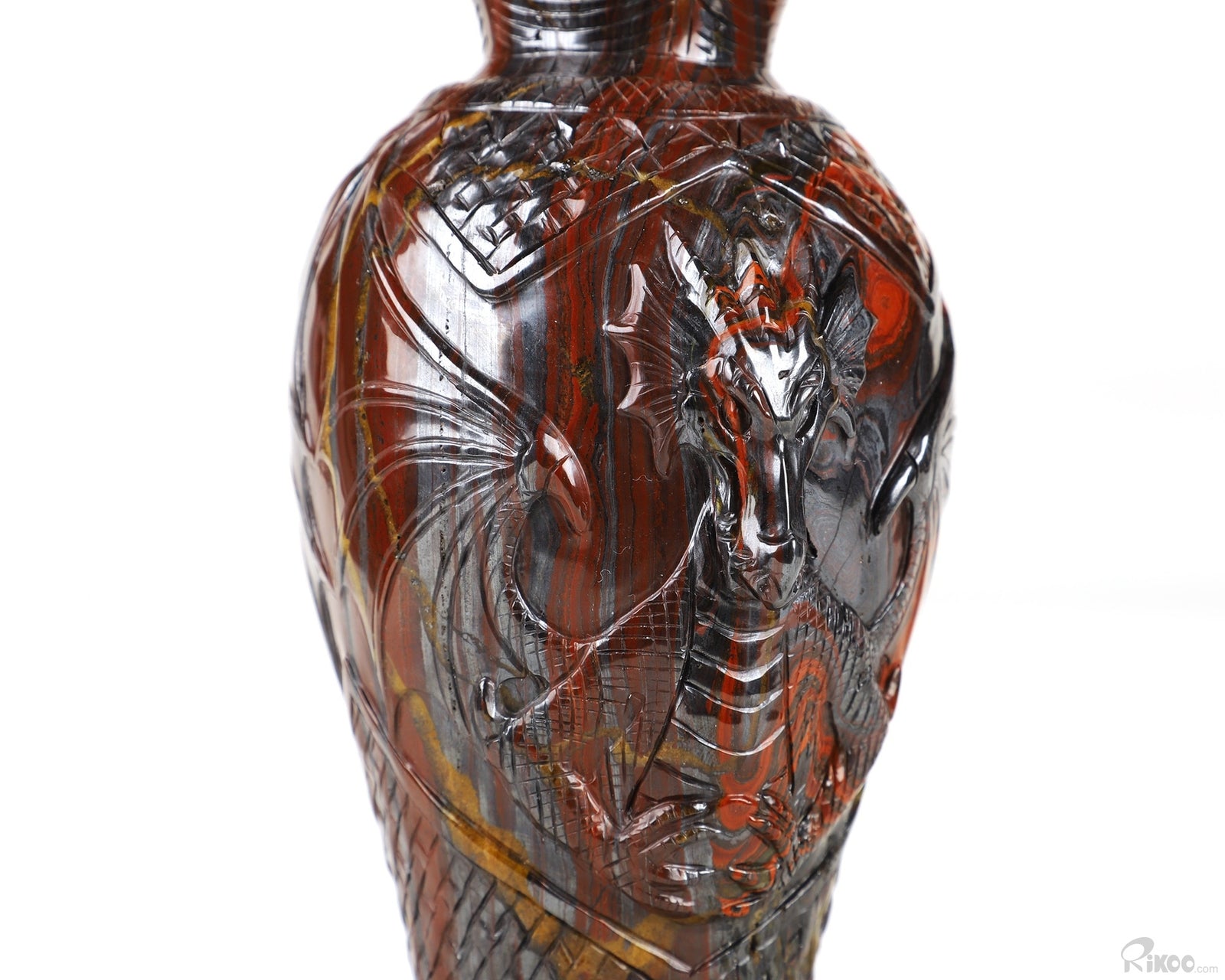 Tiger Eye Hand Carved Crystal Vase