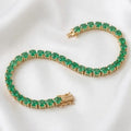 Exquisite 14k Yellow Gold Emerald Tennis Bracelet for Lasting Memories - The misfit market