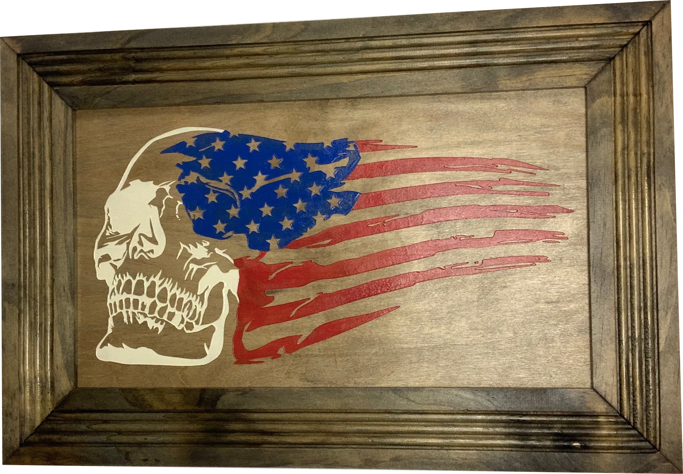 Decorative and Secure Gun Cabinet with Skull & American Flag Design - The misfit market