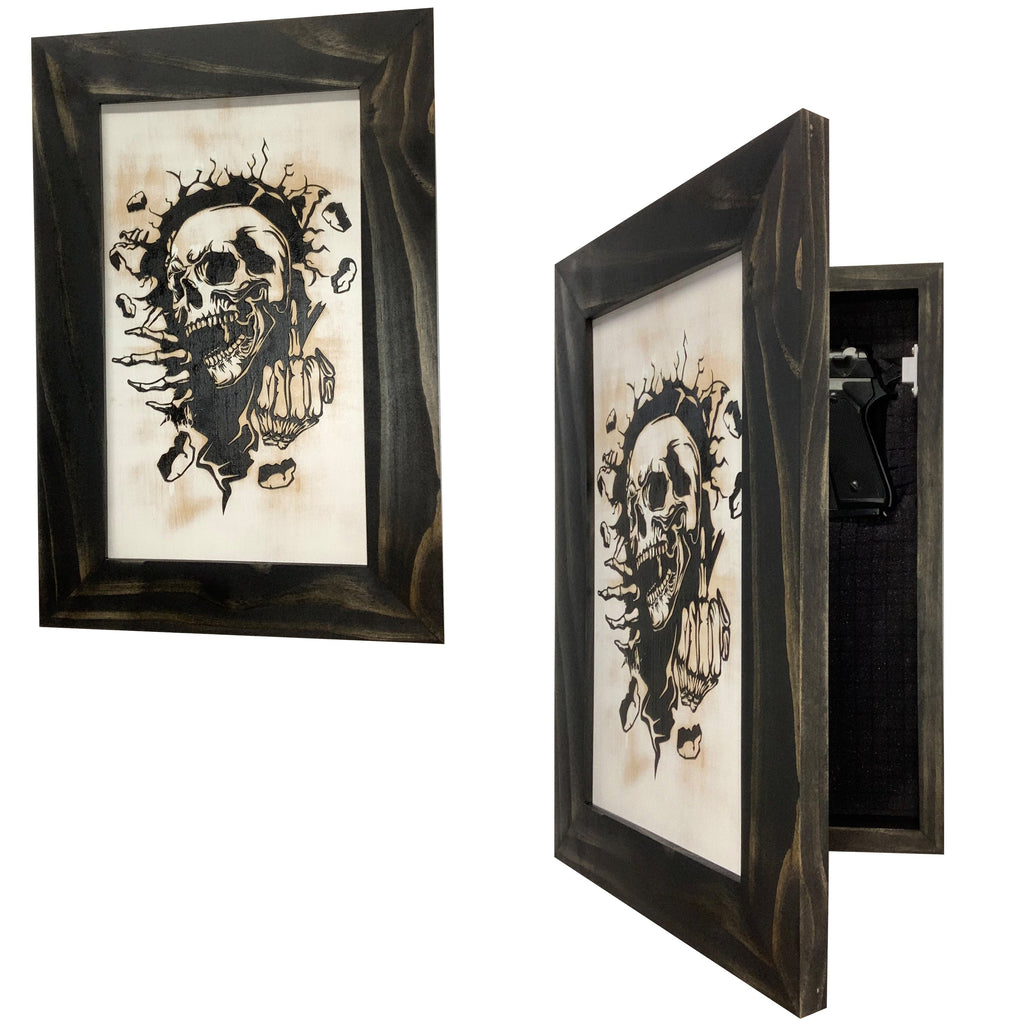Gothic Skull Giving Middle Finger Decorative Gun Cabinet To Securely Store Your Gun In Any Room! - The misfit market