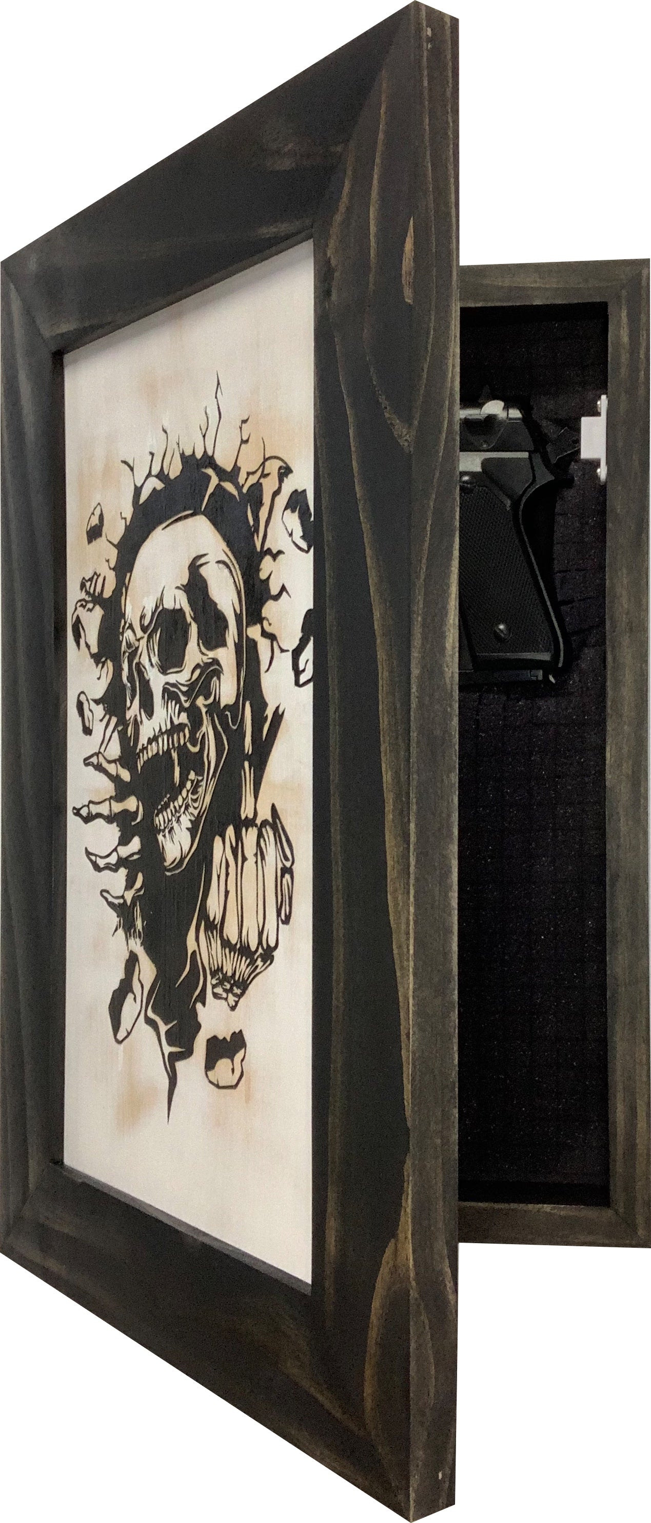 Gothic Skull Giving Middle Finger Decorative Gun Cabinet To Securely Store Your Gun In Any Room! - The misfit market