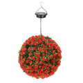 Solar Powered Topiary Ball Artificial Rose LED Lights