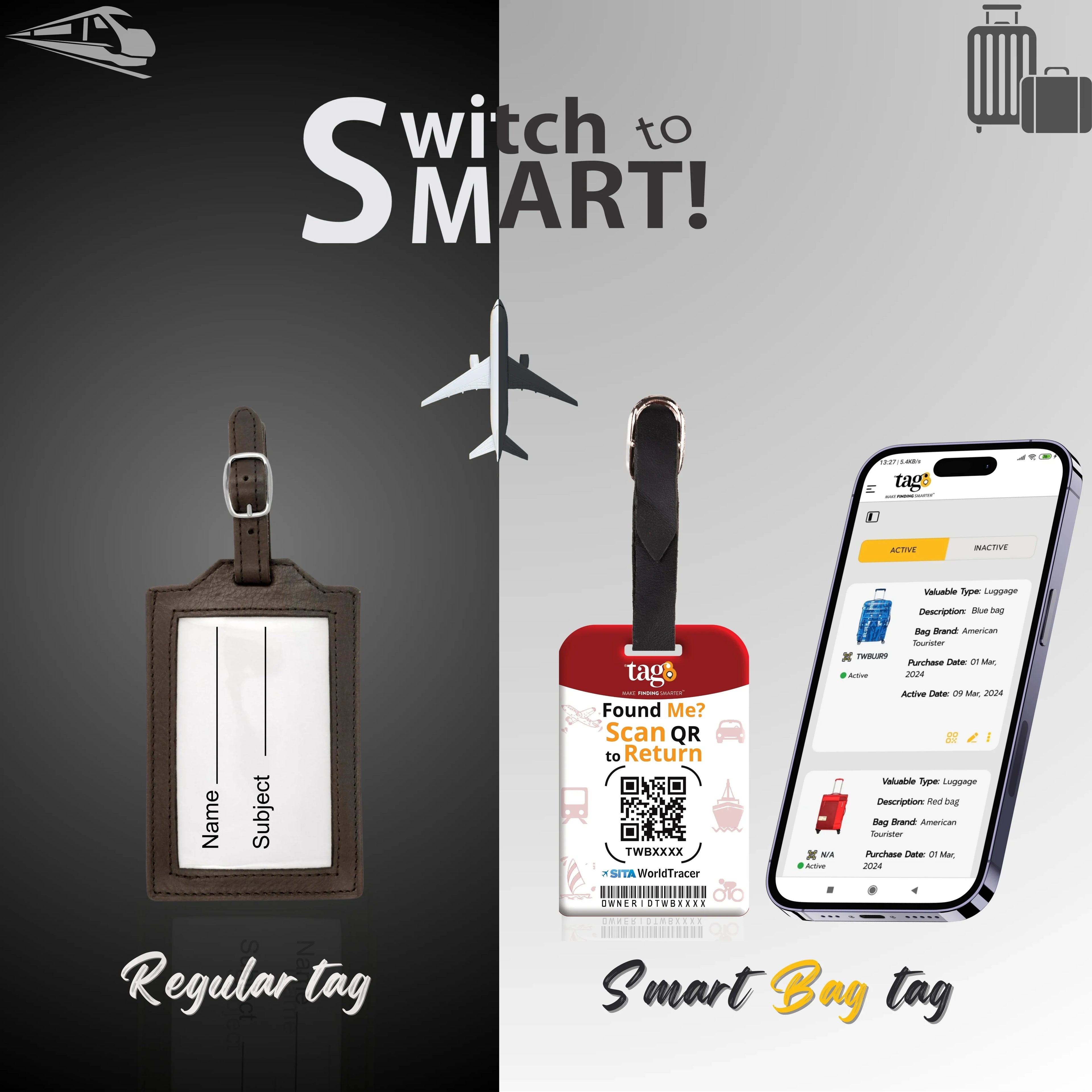 Smart Bag Security Tag - Spain Flag [Pack 2] - The misfit market