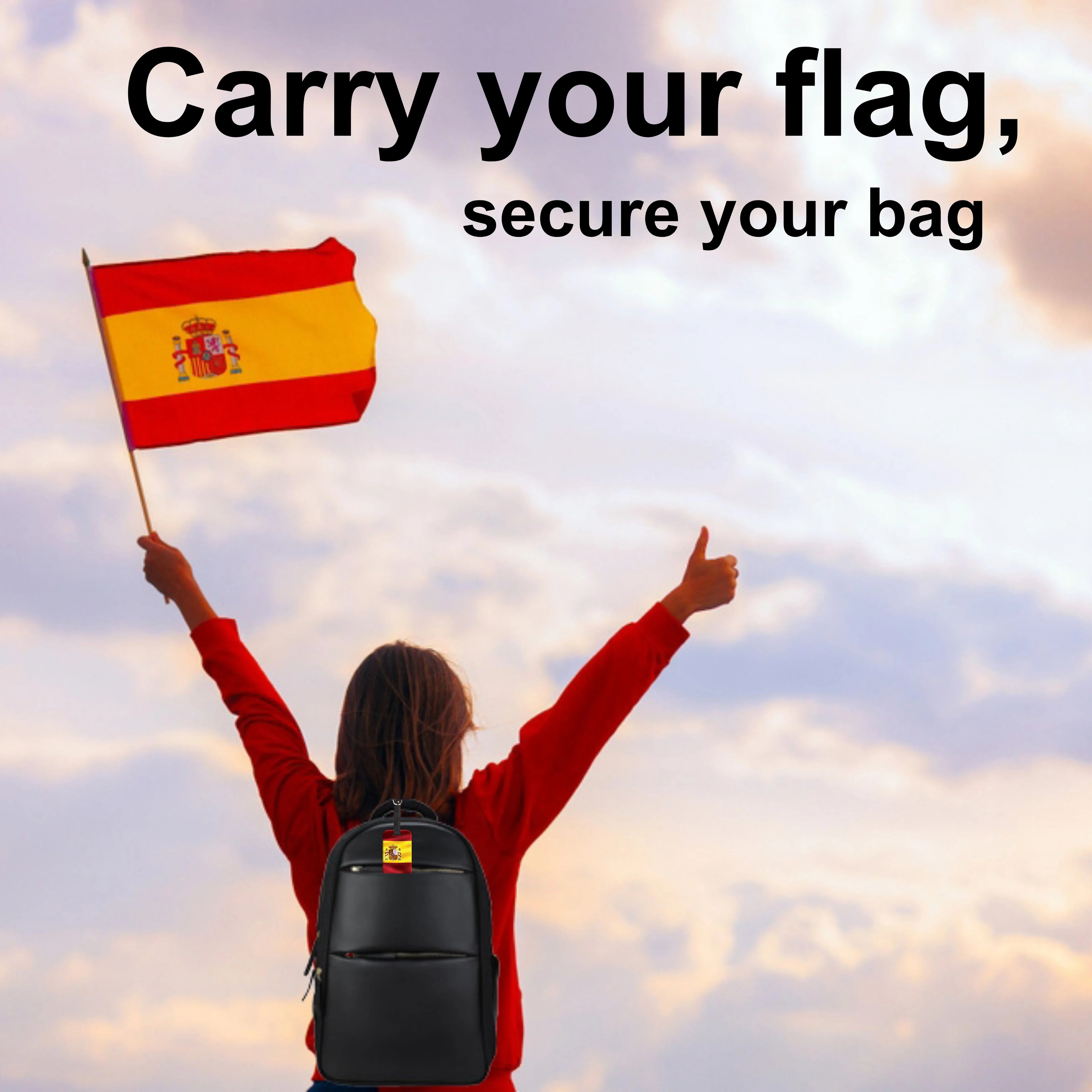 Smart Bag Security Tag - Spain Flag [Pack 2] - The misfit market