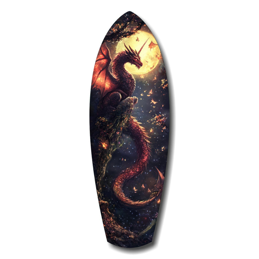 Moonlit Dragon Flight of the Night Glass Wall Art - The misfit market