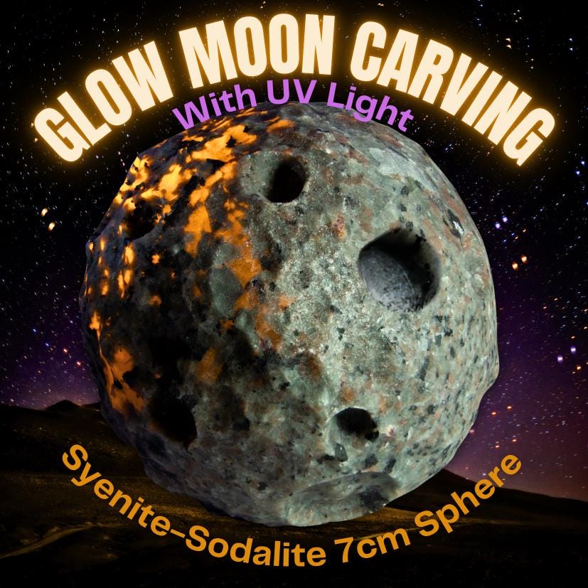 Sodalite Moon Carving