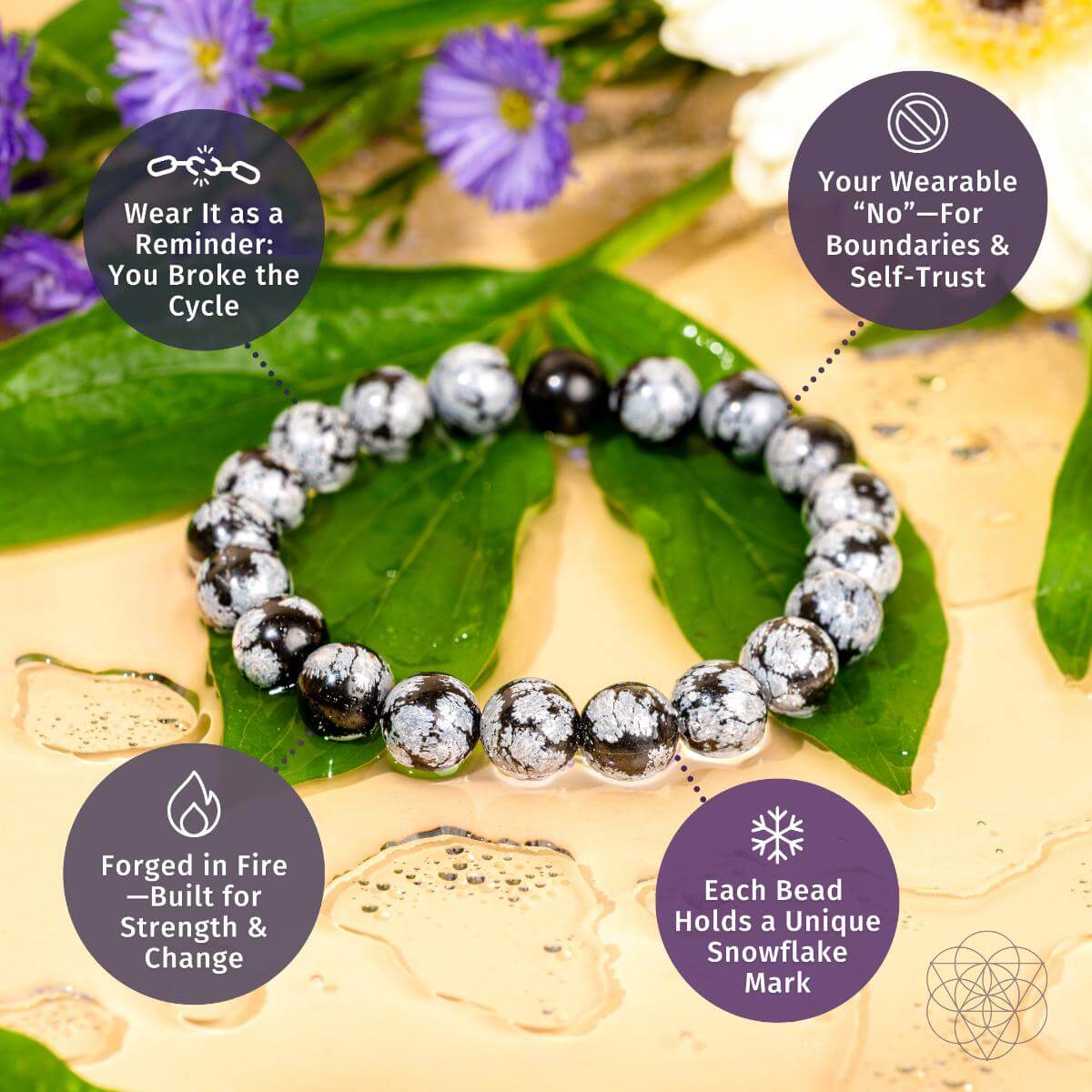 The Pattern Breaker – Snowflake Obsidian Bracelet - The misfit market