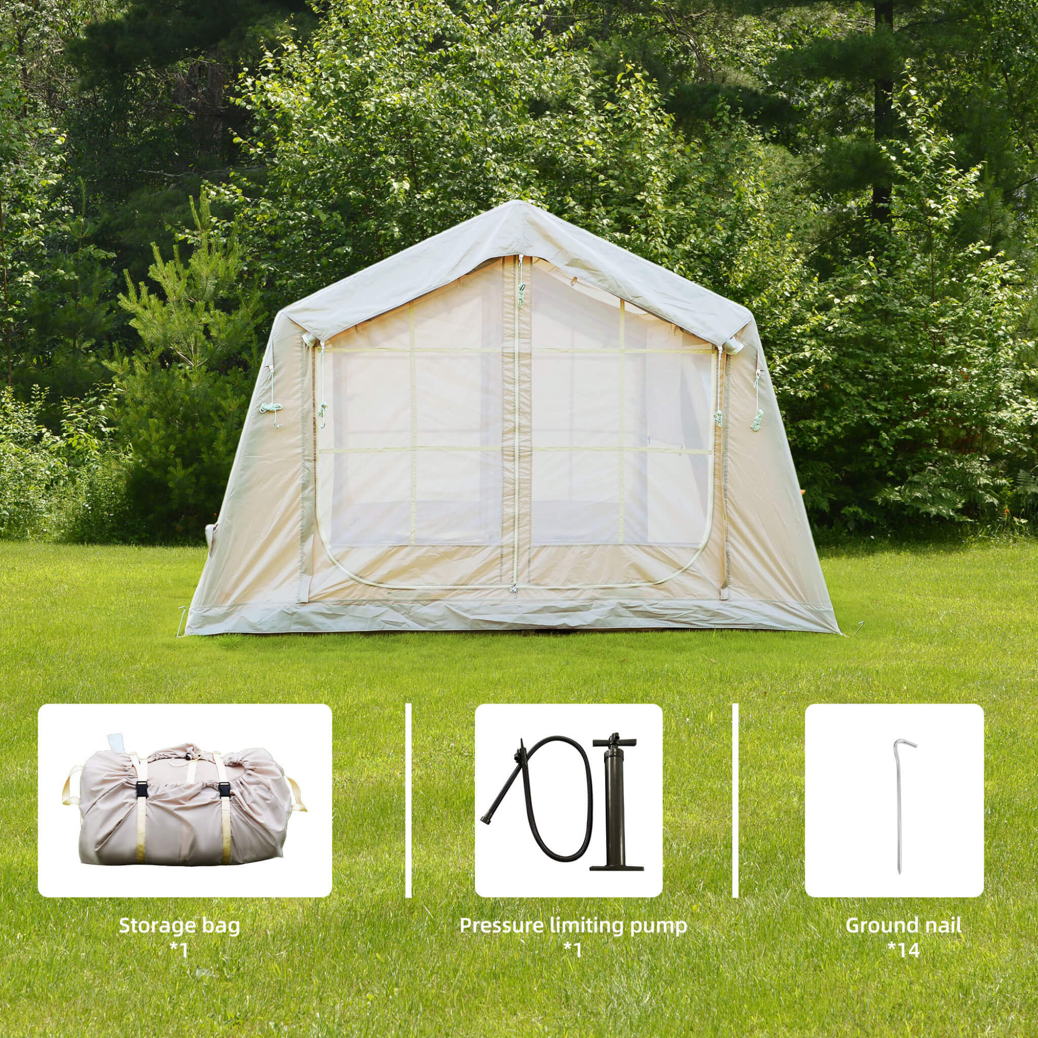Trailora 4-Season Outdoor Inflatable Blow Up Camping Tent With Air Pump [4-6 People] (SAK46821)