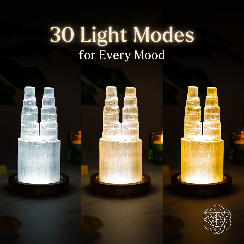 Two-Tower Selenite Lamp – Deep Energy Cleanse & Reset - The misfit market