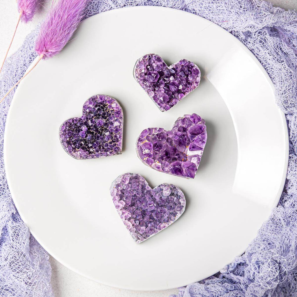 Uruguayan Amethyst Love Heart Cluster - AAA Premium Quality - The misfit market