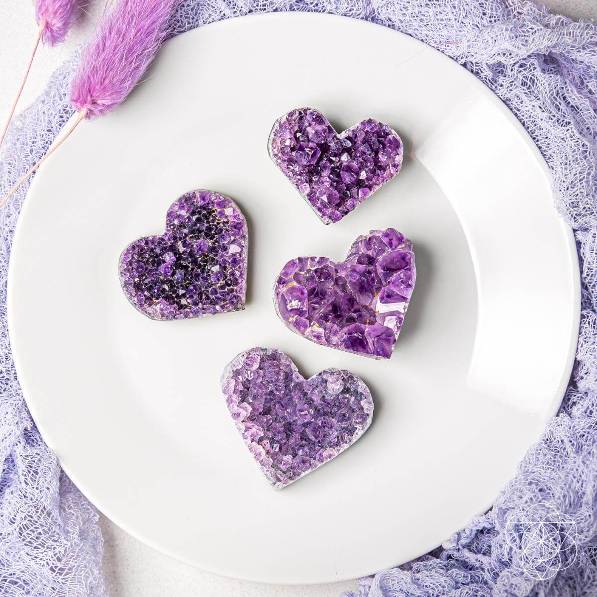 Uruguayan Amethyst Love Heart Cluster - AAA Premium Quality - The misfit market