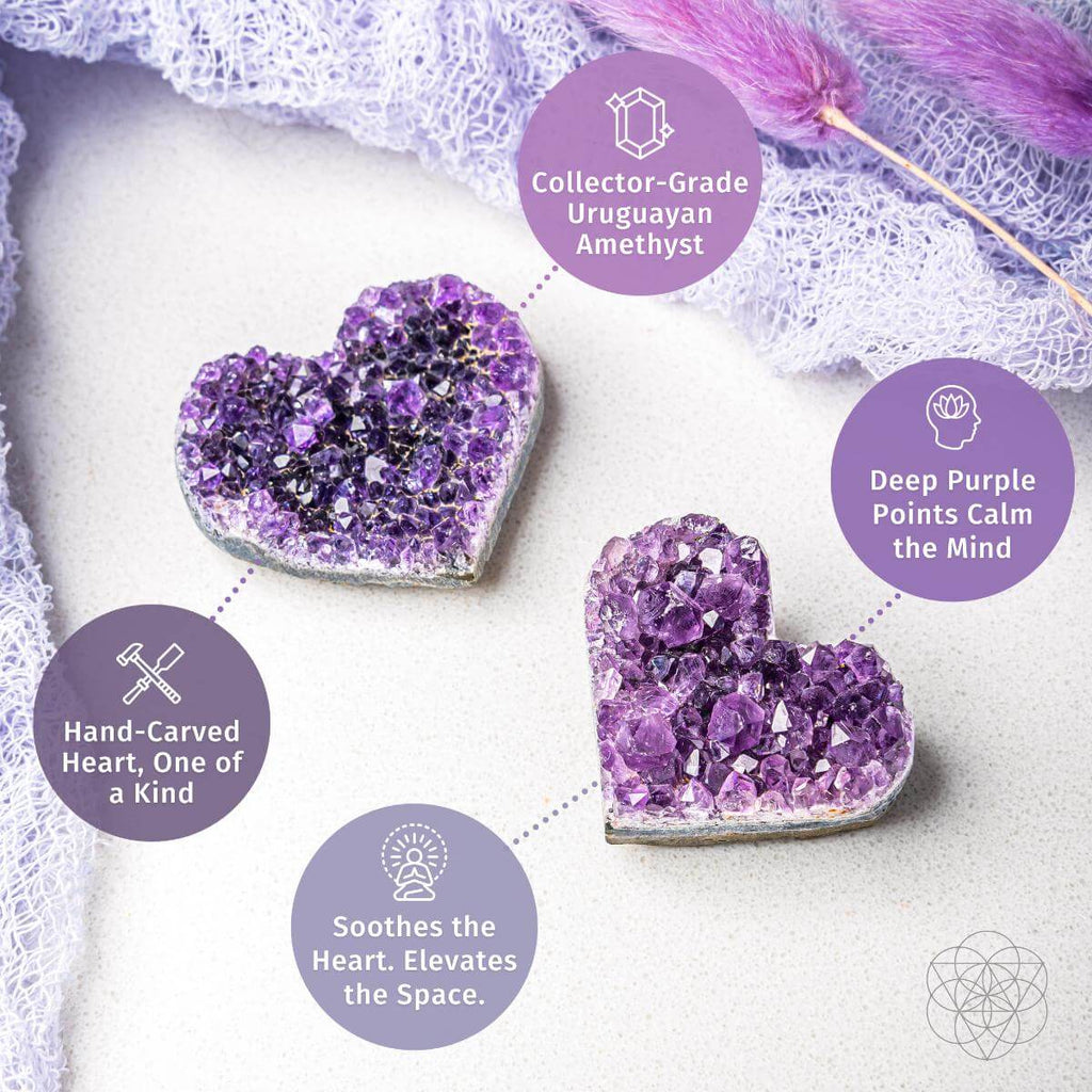 Uruguayan Amethyst Love Heart Cluster - AAA Premium Quality - The misfit market