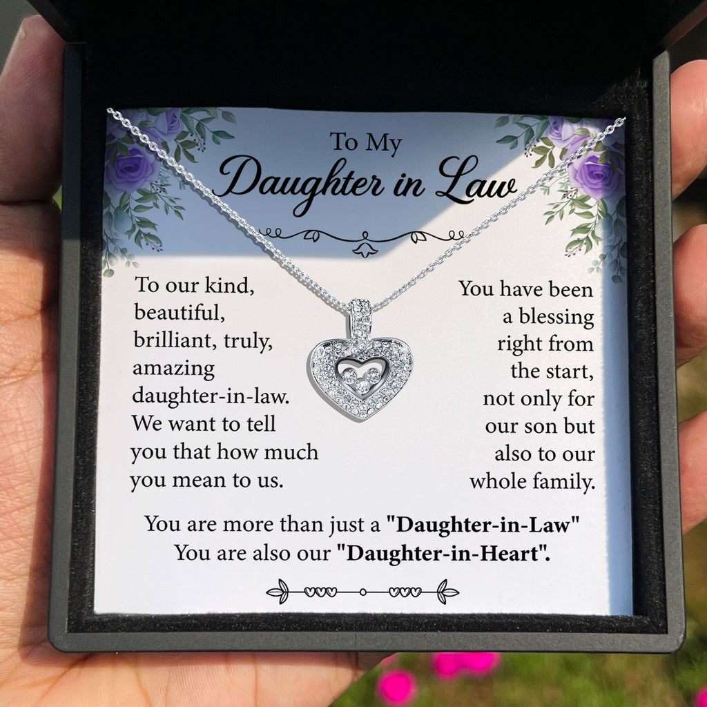 TRYNDI™ To My Beautiful Daughter-in-Law Floating Heart Necklace With Authentic Swarovski Crystals - The misfit market